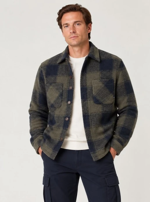 Afbeelding van KS15032 KSELMIG Gewatteerd Checkshirt - Army -Kronstadt