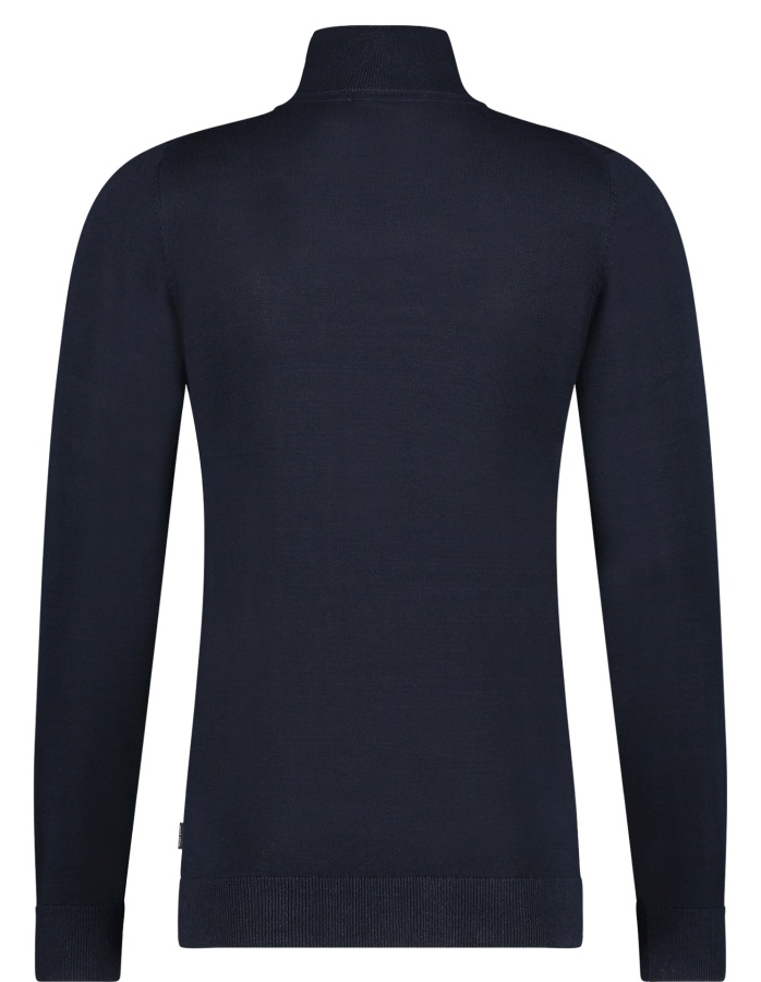 Afbeelding van Cas 19480 Dark Navy Heren Half Zip Trui - Saint Steve 