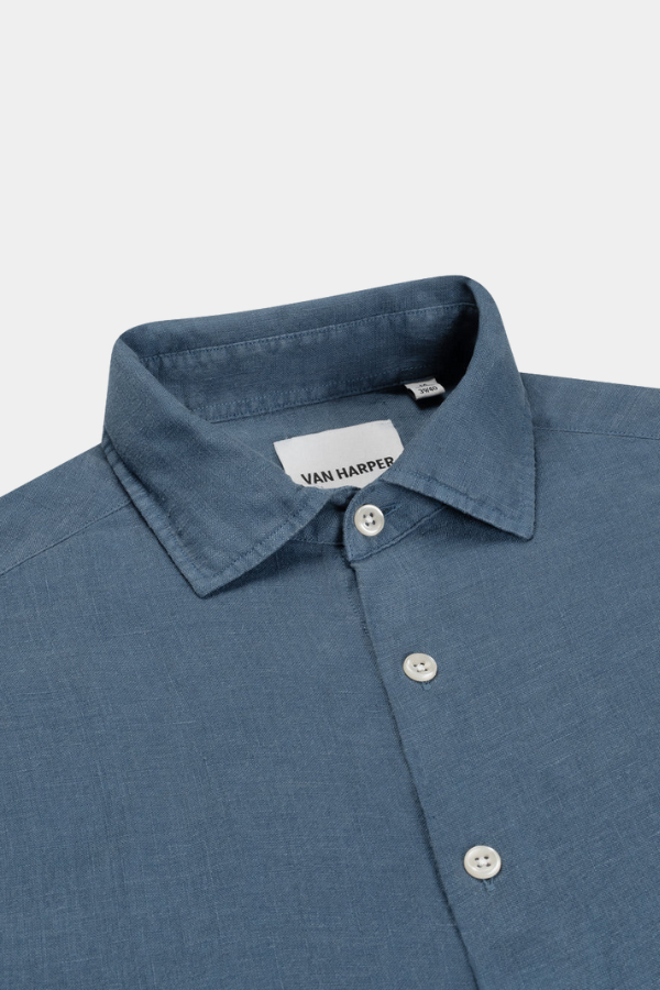 Afbeelding van Linnen Shirt - Denim Blue - VAN HARPER