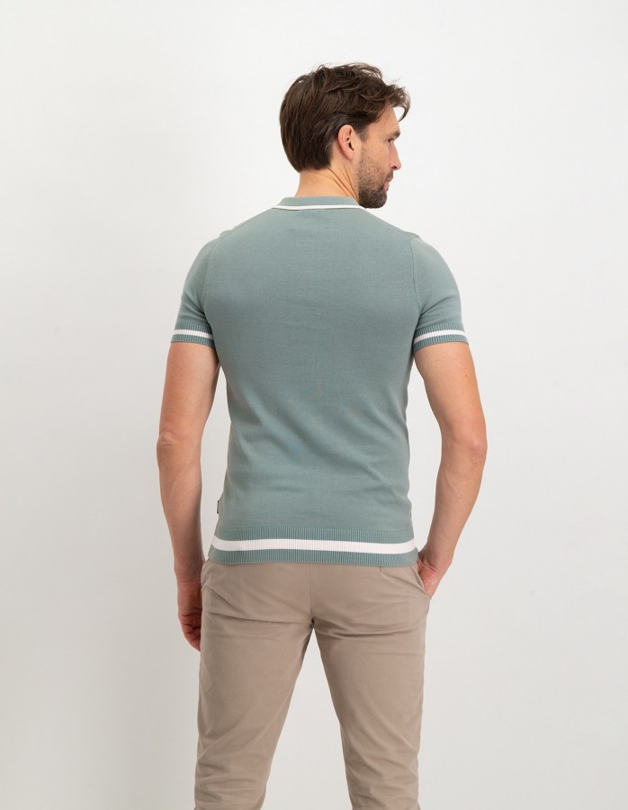 Afbeelding van SIEM Silver Green Heren Knitted Polo - Saint Steve