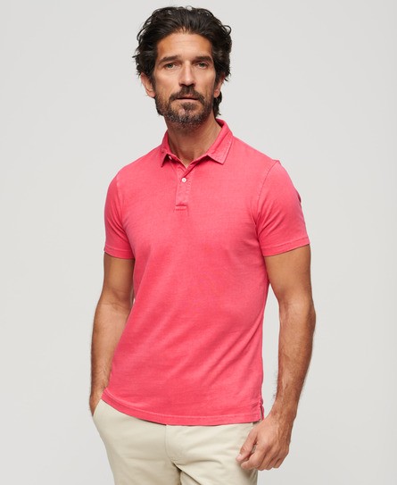Afbeelding van M1110323A Jersey 2MF Teaberry Red Heren Polo - SuperDry