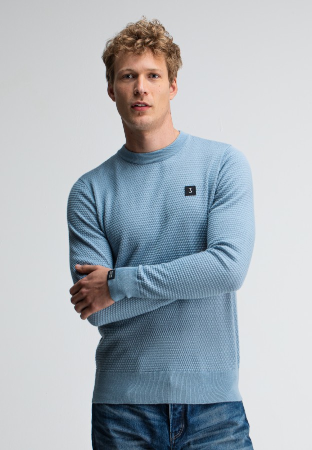 Afbeelding van Structure Crew M2526002 Horizon Blue 823 - Heren Trui - Butcher of Blue