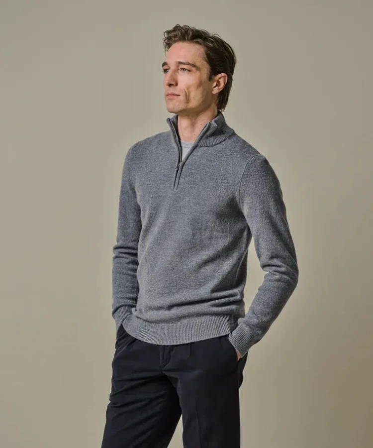 Afbeelding van PPWJ30029E M Heren Trui Met Half Zip - PROFUOMO