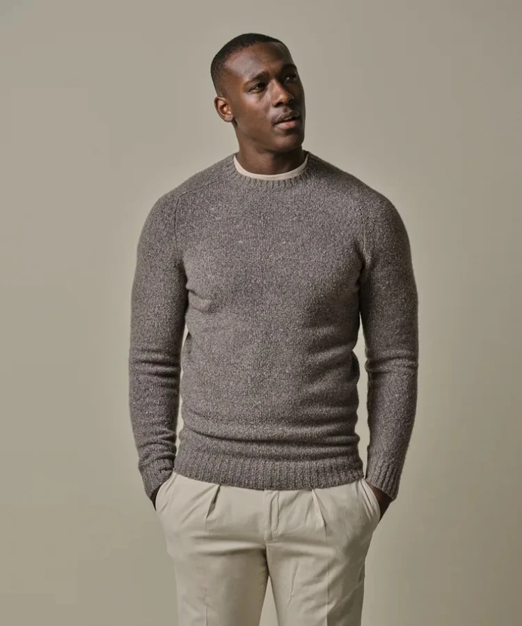 Afbeelding van PPWJ30037C H1 - Taupe Bruine Heren Trui - PROFUOMO