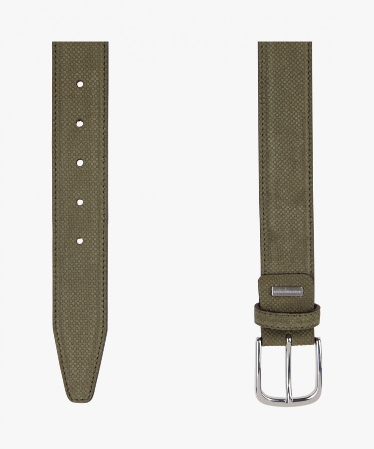 Afbeelding van PPVR30003D Z Heren Riem - Belt Suede Green - PROFUOMO