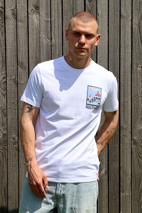 Afbeelding van TS PORTOFINO 2501010210 200 White T-Shirt Fancy Meg Backprint - Kultivate