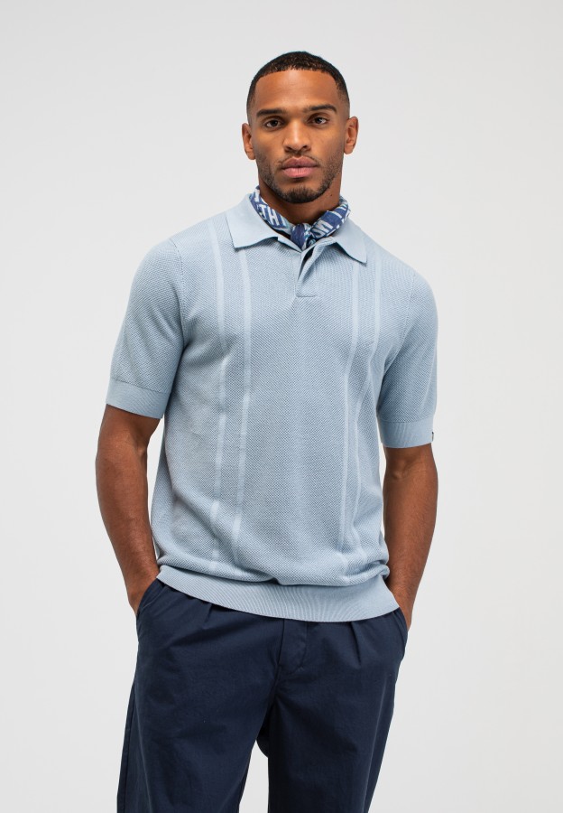 Afbeelding van M2616001 - Ripley Knit - Shark Blue 856 - Polo - Butcher of Blue