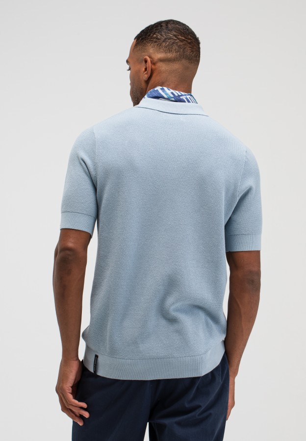 Afbeelding van M2616001 - Ripley Knit - Shark Blue 856 - Polo - Butcher of Blue