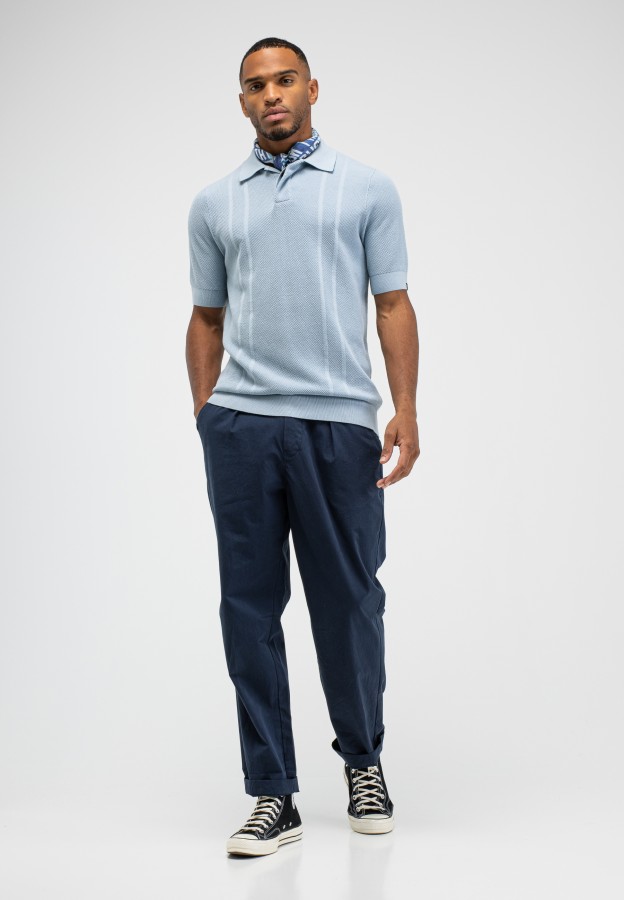 Afbeelding van M2616001 - Ripley Knit - Shark Blue 856 - Polo - Butcher of Blue