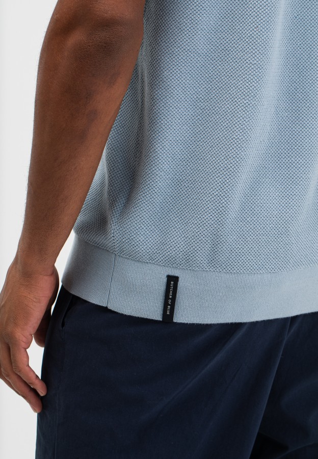 Afbeelding van M2616001 - Ripley Knit - Shark Blue 856 - Polo - Butcher of Blue