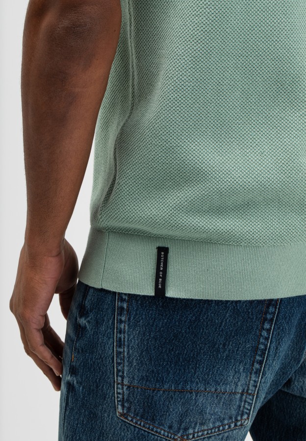 Afbeelding van Ripley Knit Polo M2616001 Inari Green 118 - Heren Polo - Butcher of Blue