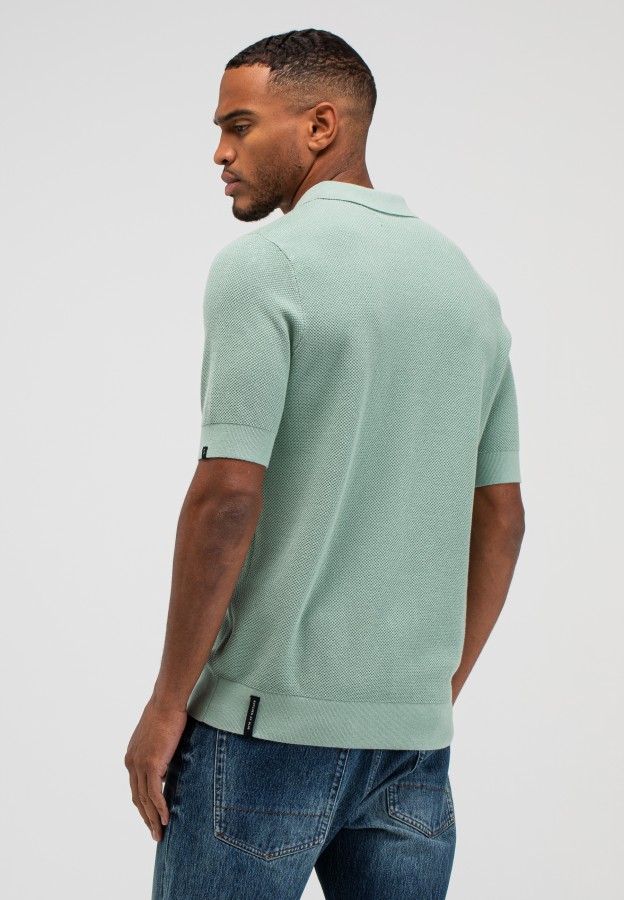 Afbeelding van Ripley Knit Polo M2616001 Inari Green 118 - Heren Polo - Butcher of Blue