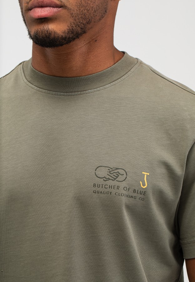 Afbeelding van M2613050  Granite Green - Army Elphin - Loose Tee  - Butcher of Blue