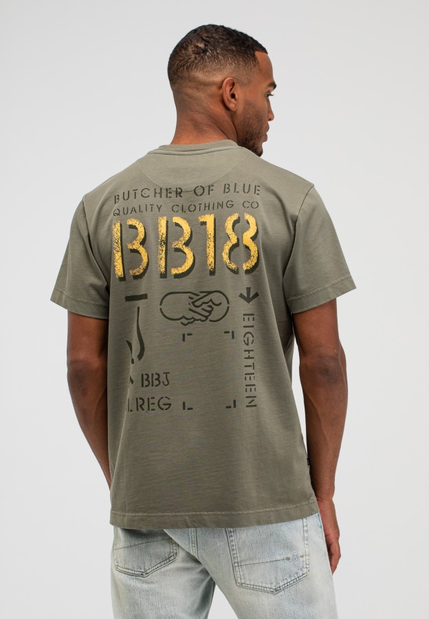 Afbeelding van M2613050  Granite Green - Army Elphin - Loose Tee  - Butcher of Blue