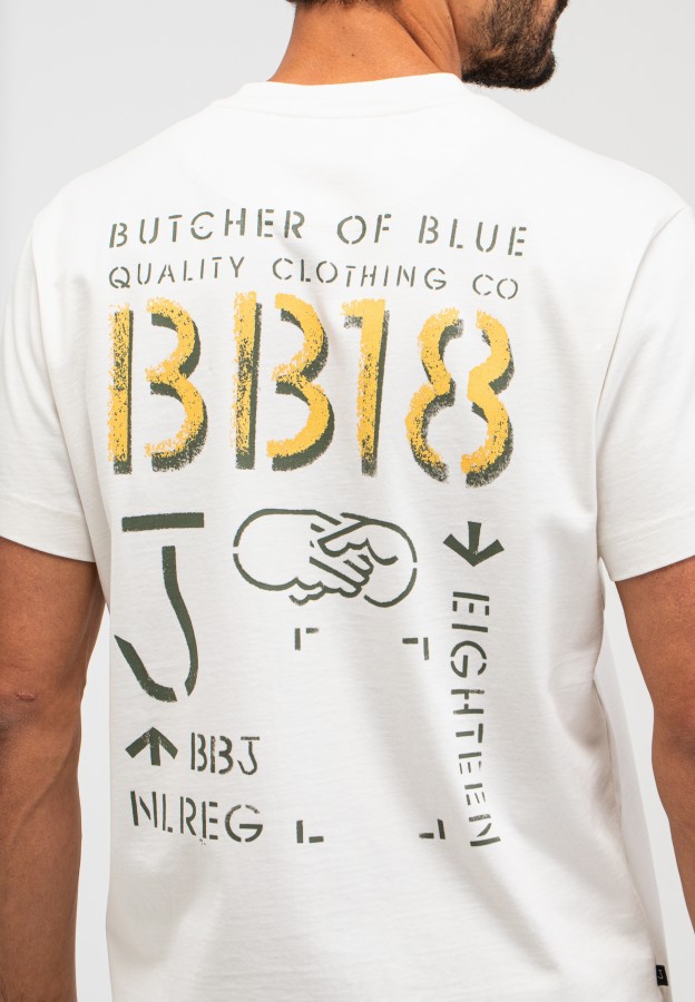 Afbeelding van M2613050  Titam White - Army Elphin Loose Tee  - Butcher of Blue
