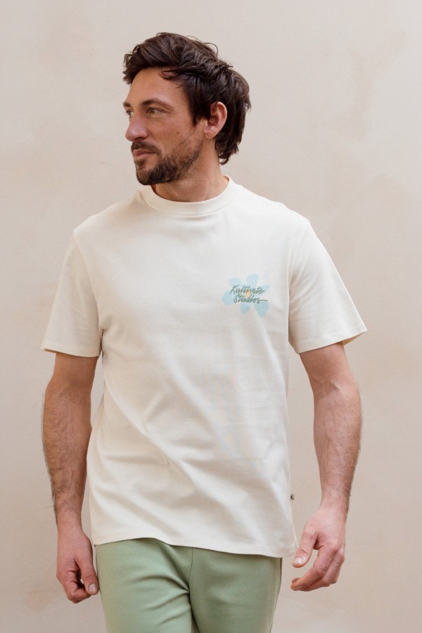 Afbeelding van 2601020208 - TS FLOWERS - 226 - Egret - T-Shirt - Kultivate