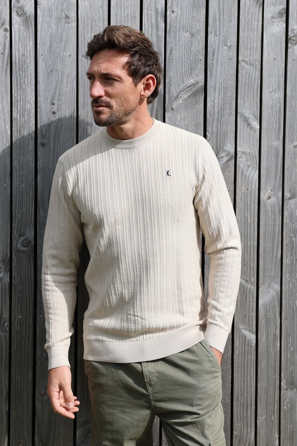 Afbeelding van 2501080800 - KN - Vertical - 221 - Moon Beam - Heren - Trui - Kultivate