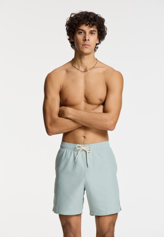 Afbeelding van 1525107100 MIKE SOLID-  7015 Green Seafoam - Swim Short -Shiwi