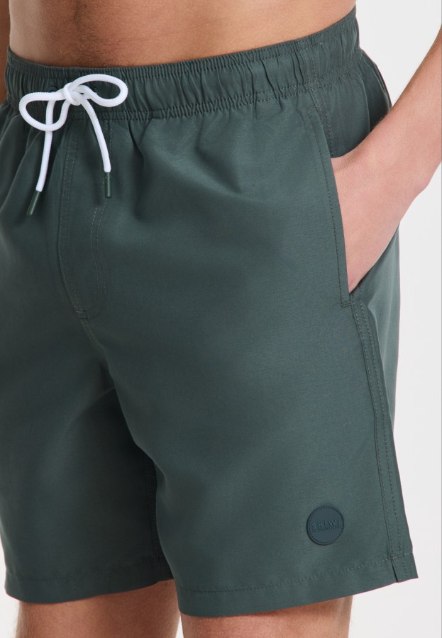 Afbeelding van 1525107100 - MIKE SOLID - 7036 - Green Smokey - Swim Short - Shiwi