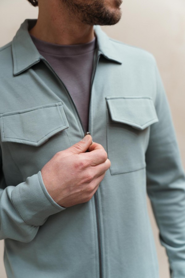 Afbeelding van 2501030211 - Luxury Zip - 126 - Lead - Overshirt - Kultivate
