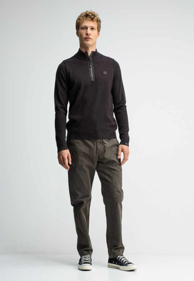 Afbeelding van M2626100 Topaz Brown - Clifden Halfzip - Butcher of Blue