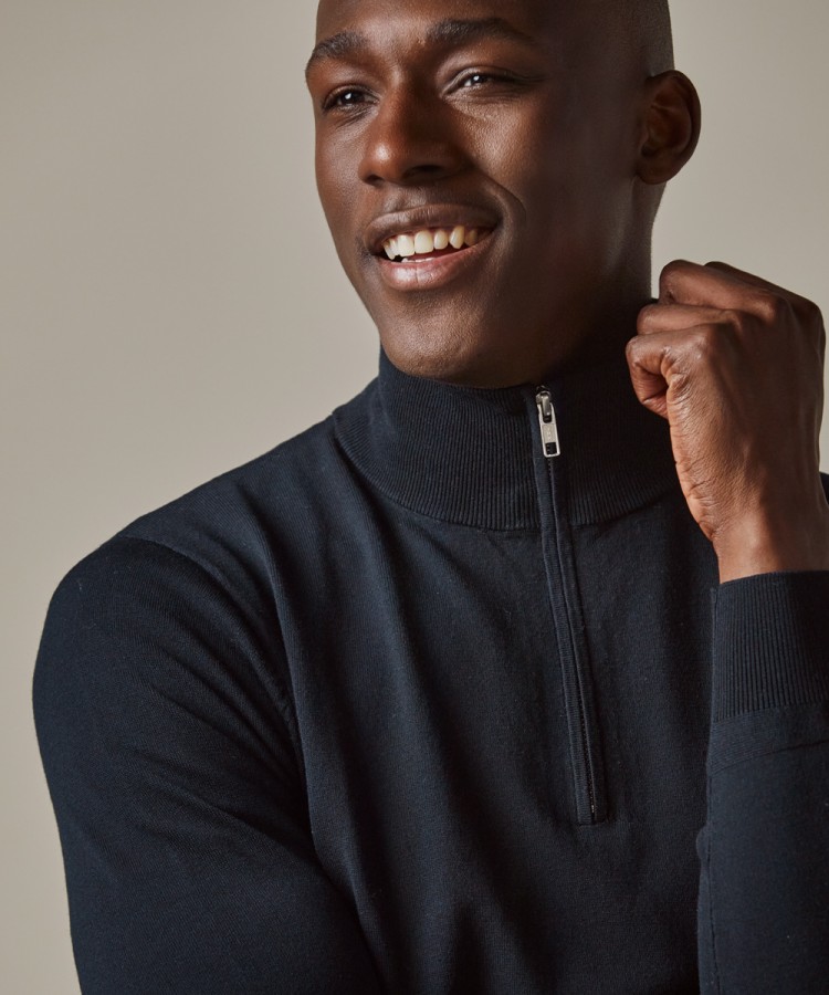 Afbeelding van PP2J00010A - Pullover Half Zip - Navy - PROFUOMO