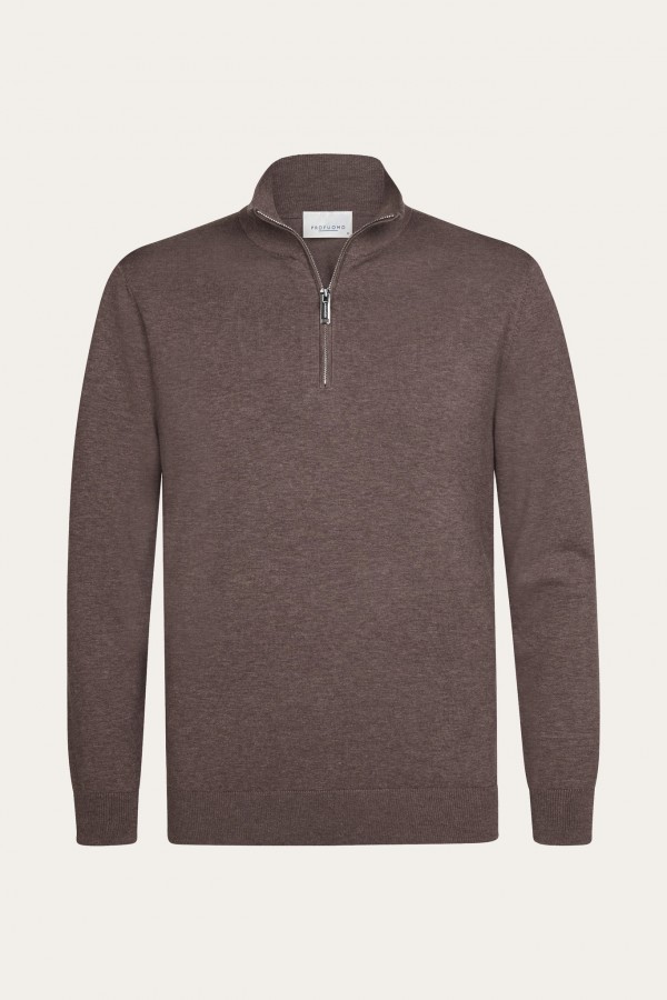 Afbeelding van PPXJ30002D - Pullover Half Zip - Aubergine - PROFUOMO