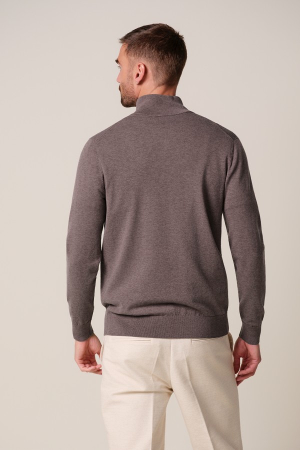 Afbeelding van PPXJ30002D - Pullover Half Zip - Aubergine - PROFUOMO