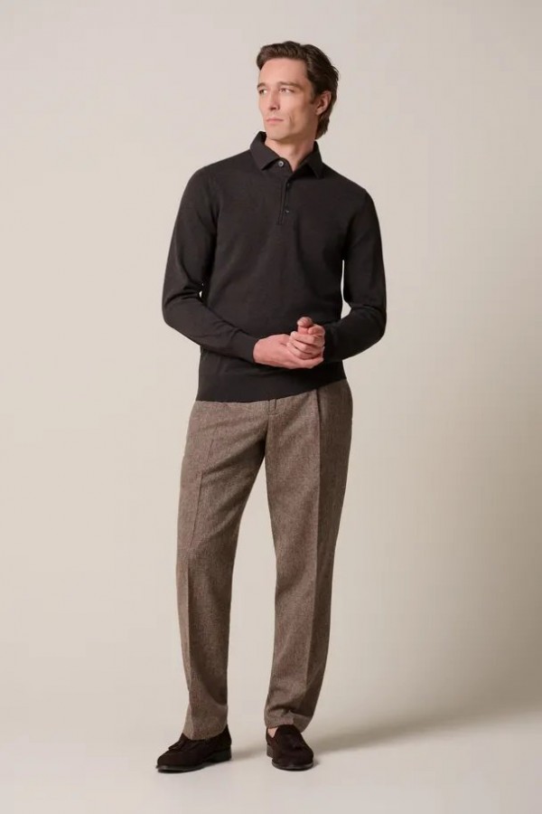 Afbeelding van PPXJ30003E - Polo One Piece - Brown - PROFUOMO