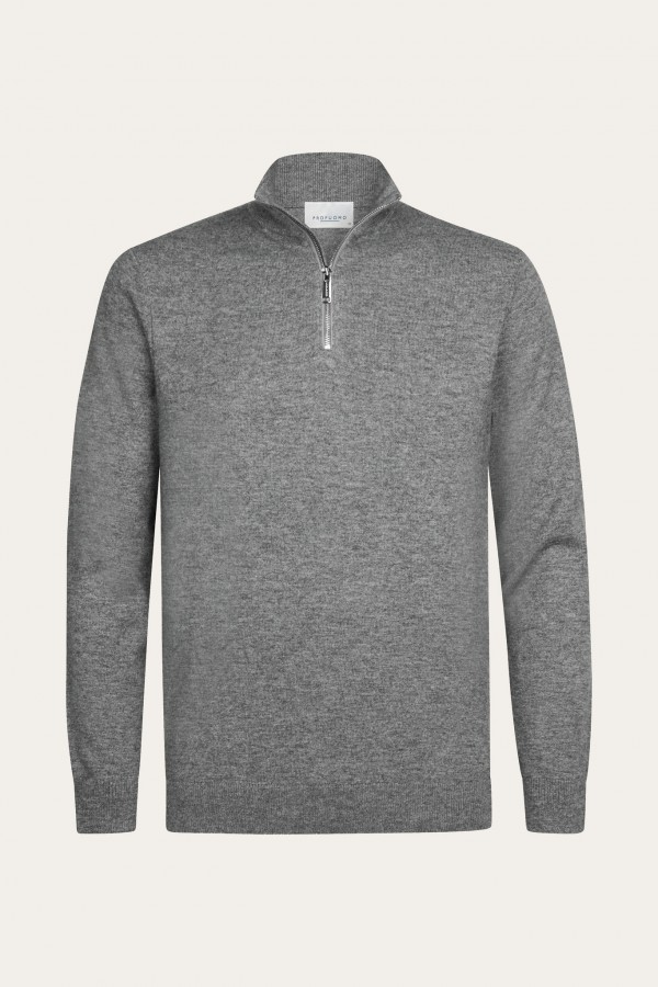 Afbeelding van PPXJ30012C - Pullover Half Zip - Grijs - PROFUOMO