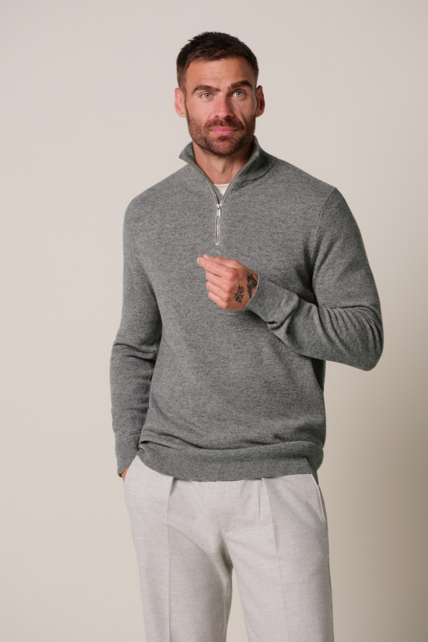 Afbeelding van PPXJ30012C - Pullover Half Zip - Grijs - PROFUOMO
