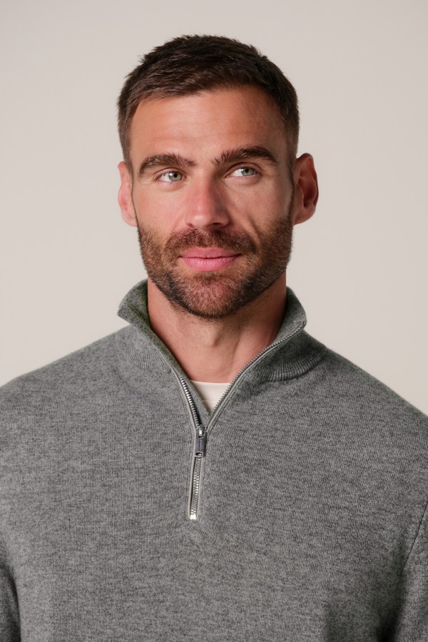 Afbeelding van PPXJ30012C - Pullover Half Zip - Grijs - PROFUOMO