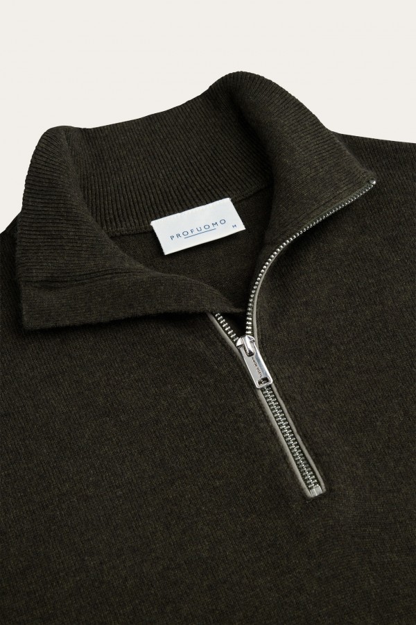 Afbeelding van PPXJ30012D - Pullover Half Zip - Green - PROFUOMO