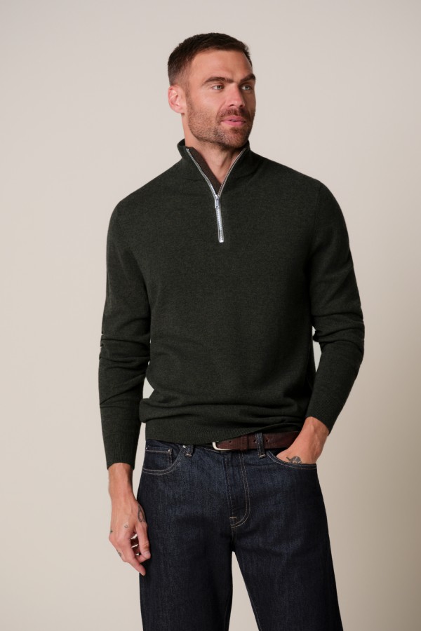 Afbeelding van PPXJ30012D - Pullover Half Zip - Green - PROFUOMO