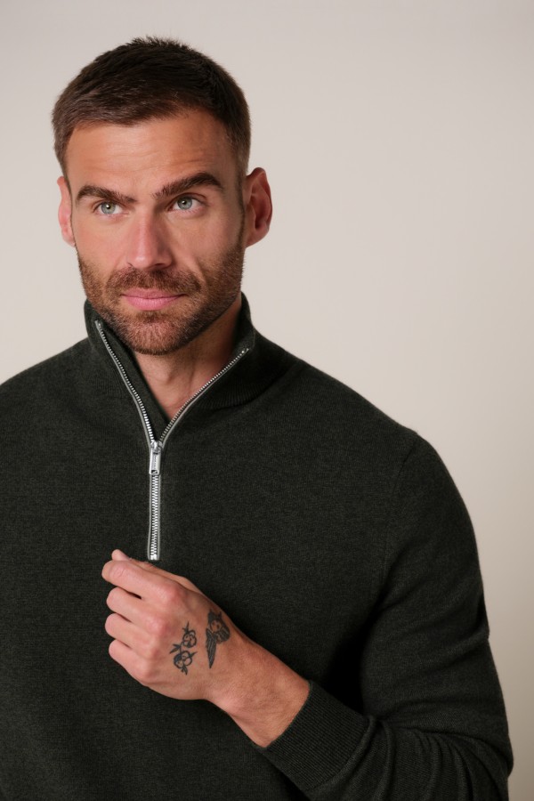 Afbeelding van PPXJ30012D - Pullover Half Zip - Green - PROFUOMO