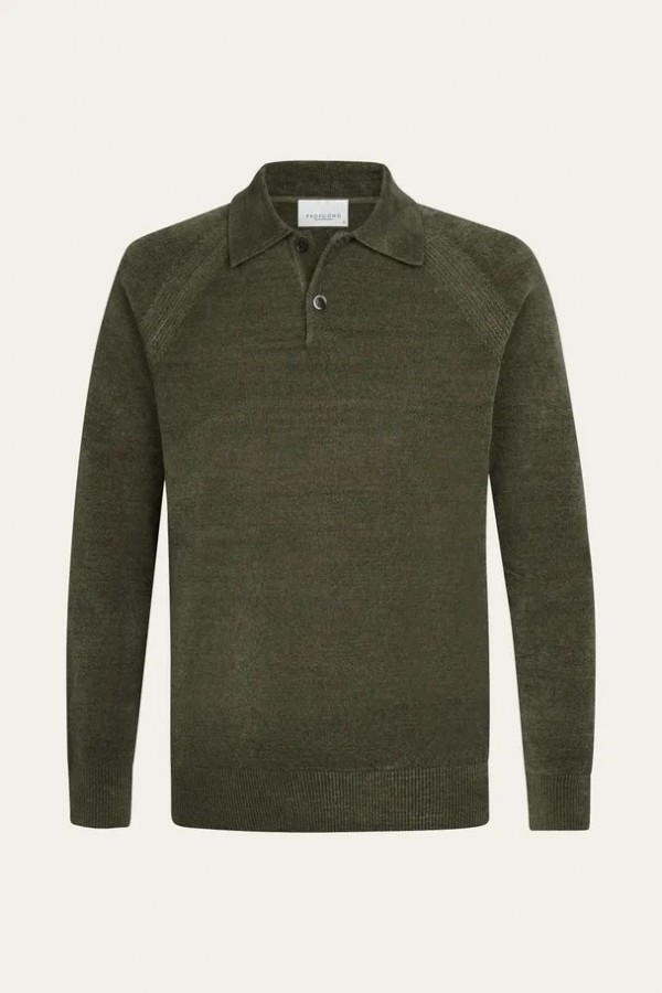 Afbeelding van PPXJ30036B - Polo Lange Mouw - Groen - PROFUOMO