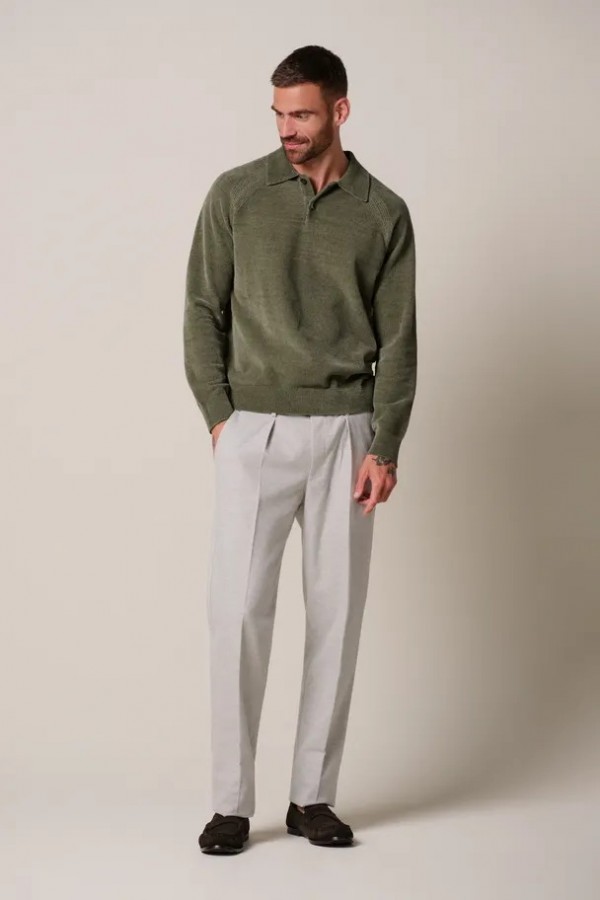 Afbeelding van PPXJ30036B - Polo Lange Mouw - Groen - PROFUOMO
