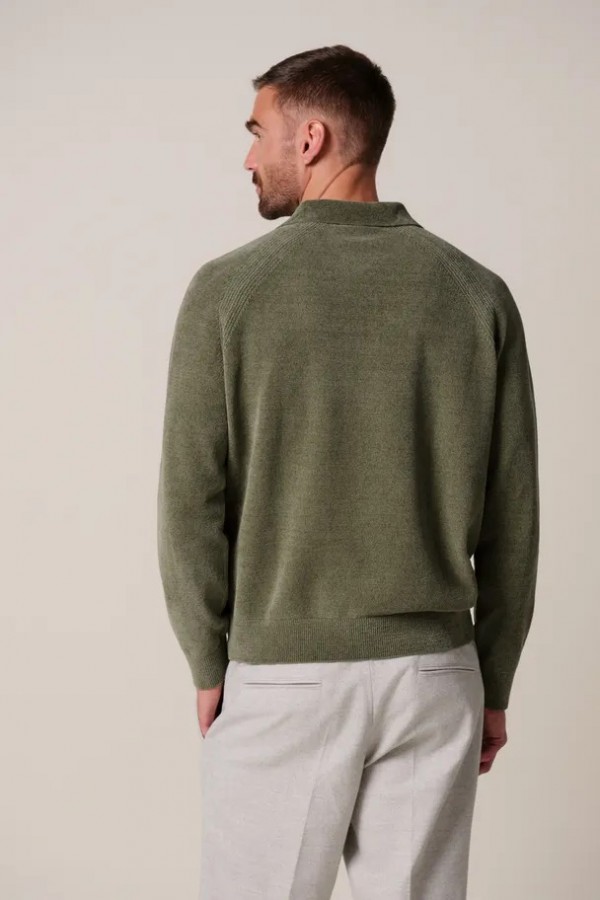 Afbeelding van PPXJ30036B - Polo Lange Mouw - Groen - PROFUOMO