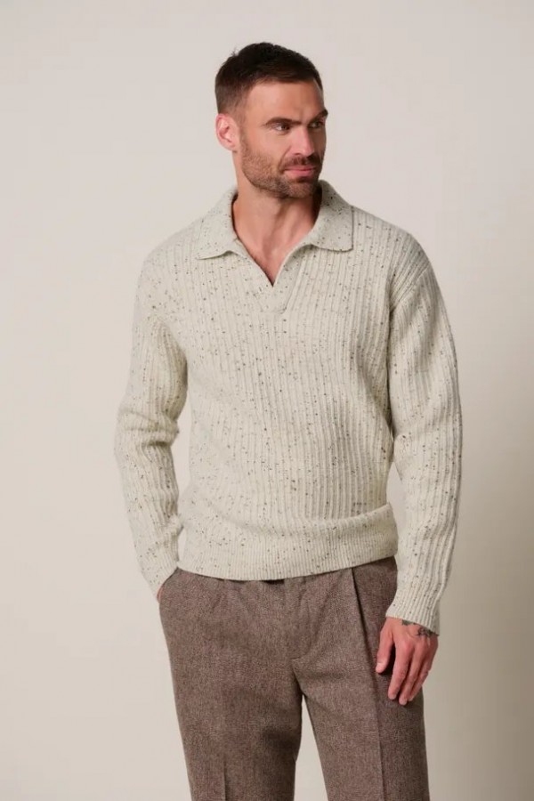 Afbeelding van PPXJ30045A -Polo Open Collar - Zand - PROFUOMO