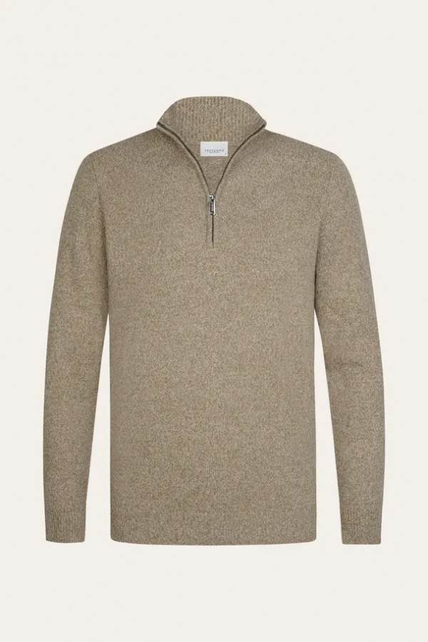 Afbeelding van PPXJ30047E - Half Zip - Beige - PROFUOMO
