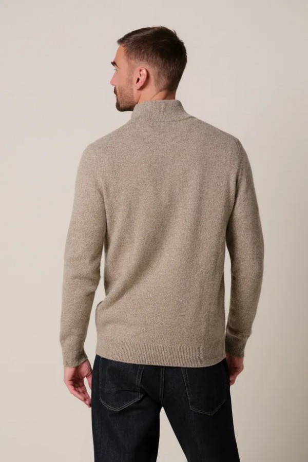 Afbeelding van PPXJ30047E - Half Zip - Beige - PROFUOMO