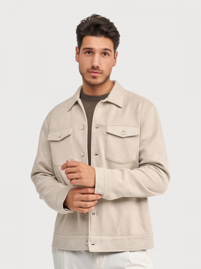 Afbeelding van Milano Jacket Stone Overshirt - Blue Industry