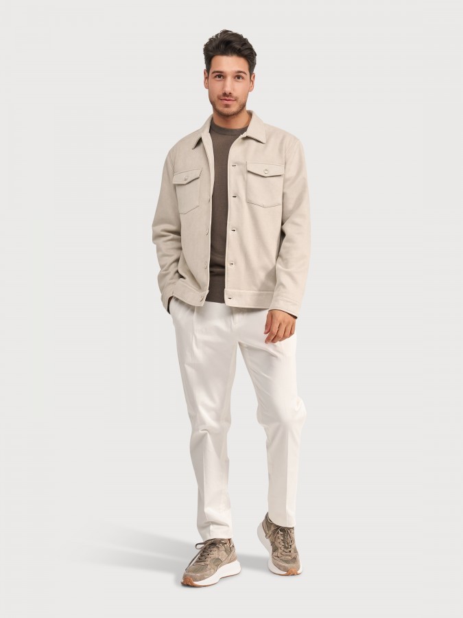 Afbeelding van Milano Jacket Stone Overshirt - Blue Industry