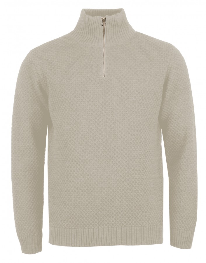 Afbeelding van KS3000015 KSDEV Half Zip 024 Beige Mix Heren Trui - Kronstadt
