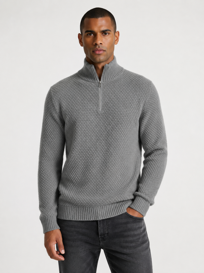 Afbeelding van KS3000015 KSDEV Half Zip 913 Lt. Grey  Mix Heren Trui - Kronstadt