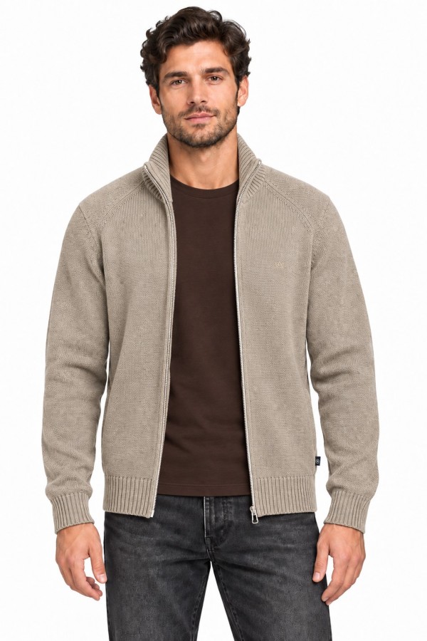 Afbeelding van KS3000031 KSCAELSON Cardigan 039 Sand Mix Heren Vest Kronstadt