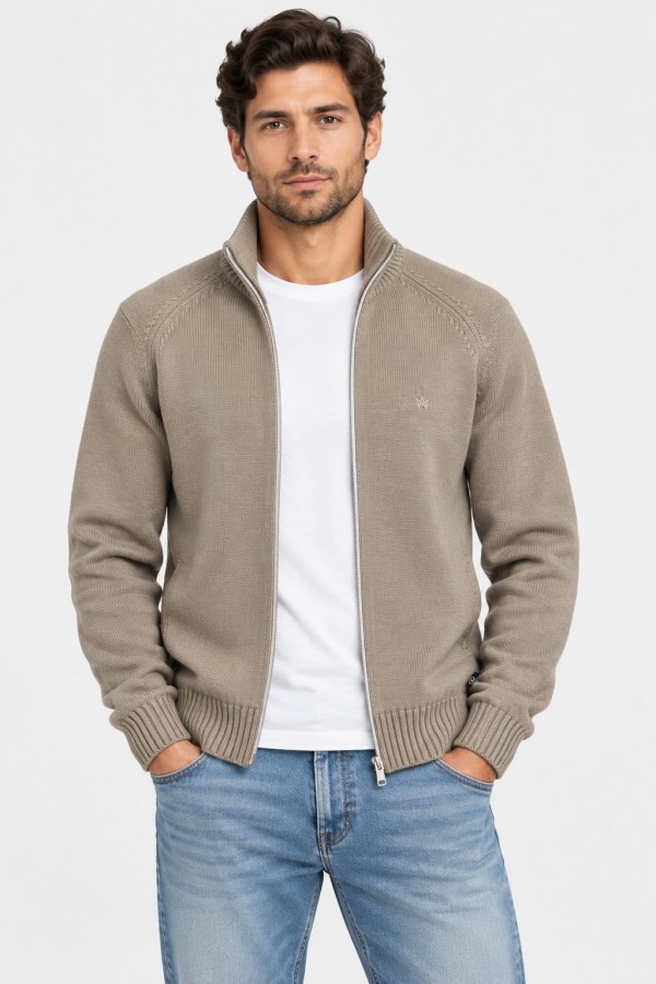 Afbeelding van KS3000031 KSCAELSON Cardigan 039 Sand Mix Heren Vest Kronstadt