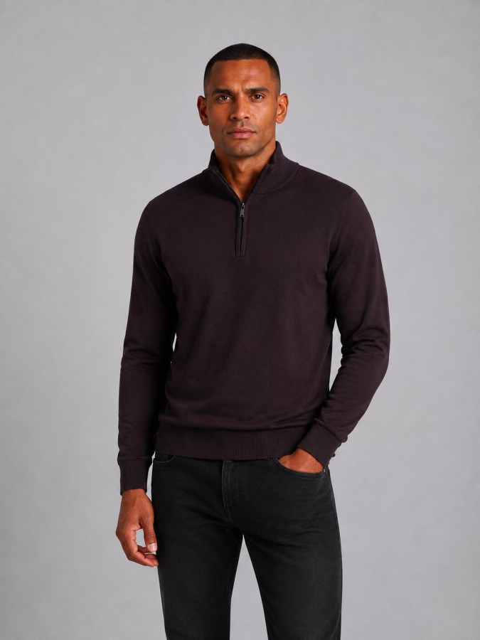 Afbeelding van CAS 19480 80032 Merlot - Half Zip Trui - Saint Steve