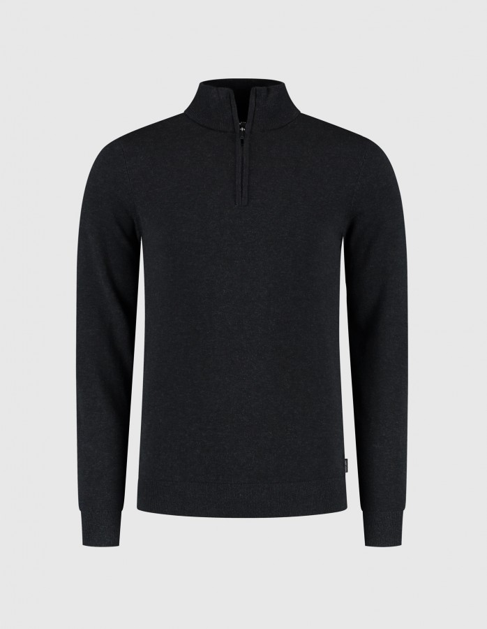 Afbeelding van CAS 19480 90020 Asphalt Melee - Half Zip Trui - Saint Steve