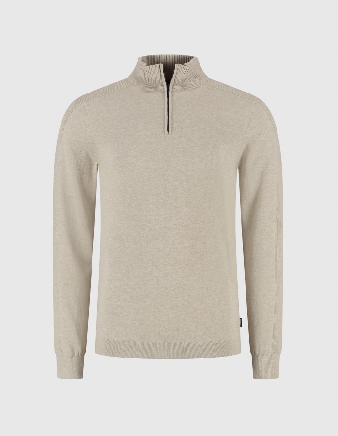 Afbeelding van ELWIN 20006 Sand Melee - Half Zip Trui - Saint Steve